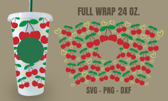 Balloon Cherry Starbucks Cup Wrap SVG: Graphics for Crafts