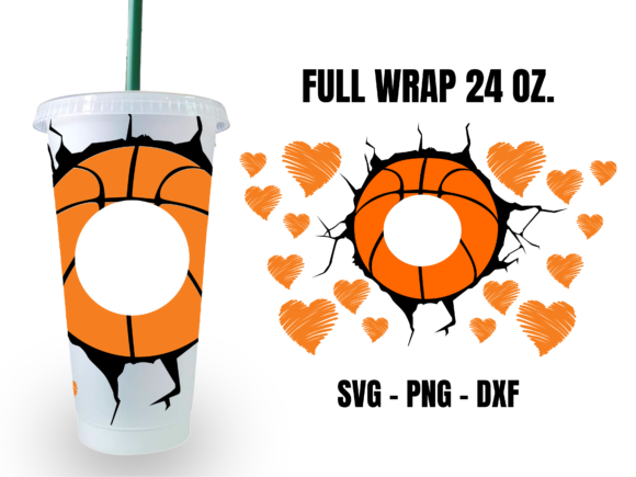 Basketball Starbucks Cup Wrap SVG
