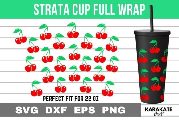 Cherry, 22 Oz Strata Cup Wrap SVG: Graphics for Crafts-Driven Branding