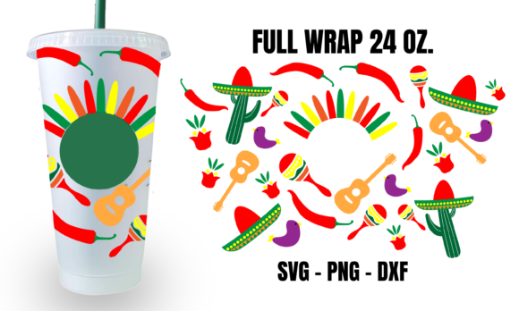 Cinco De Mayo Starbucks Cup Wrap SVG: Graphics for Crafts & Seasonal Branding
