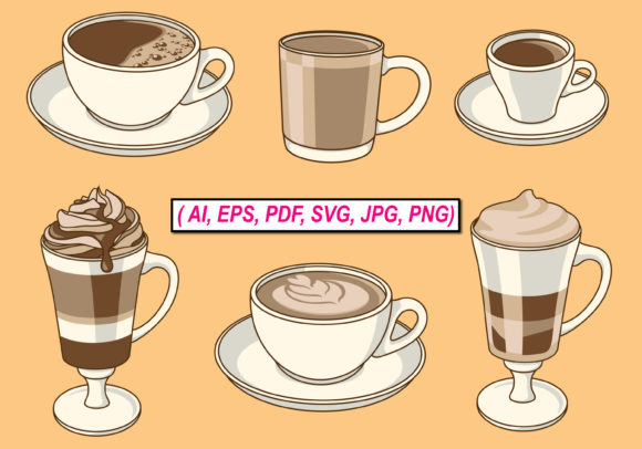 Coffee Cup Vector SVG Illustration: Graphics & Illustrations for Sellers