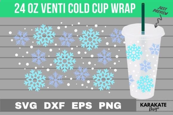 Cute Snow, 24 Oz Venti Cup Wrap SVG: Graphics & Crafts