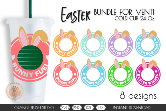 Easter Venti Cold Cup Decal SVG Bundle: Graphics & Crafts