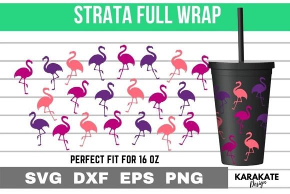 Flamingo Cup Wrap SVG: Graphics for Crafts & Branding