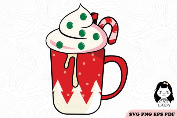 Free Hot Cocoa Cup Christmas SVG PNG Graphics for Crafts