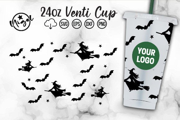 Halloween, Witch Cold Cup Wrap Svg Cut: Graphics & Crafts