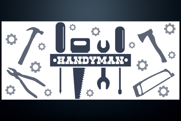 Handyman Tools Libbey Glass Cup Wrap SVG: Graphics & Print Templates