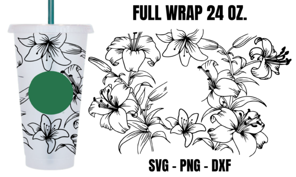 Lilly Starbucks Cup Wrap SVG: Graphics for Crafts-Driven Branding