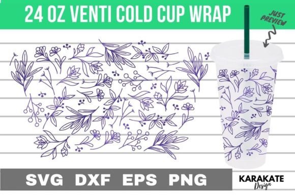 Line Flower Venti Cup SVG Crafts & Graphics Review
