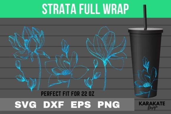 Lotus 22 Oz Strata Cup Wrap SVG for Crafts & Graphics