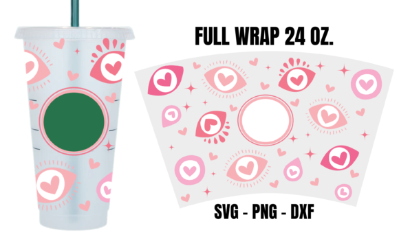 Love in My Eye Starbucks Cup Wrap SVG: Graphics for Crafts-Driven Branding