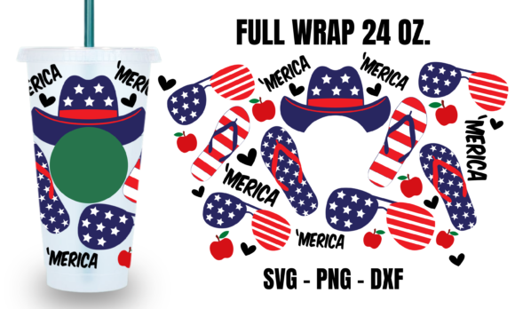 Merica Starbucks Cup Wrap SVG: Graphics for Crafts Projects