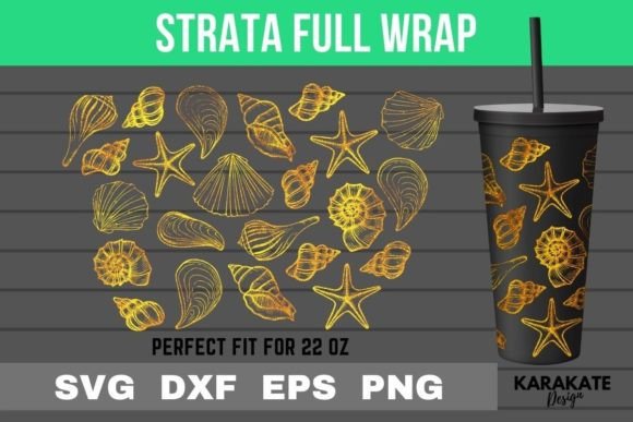 Ocean Shell 22 Oz Strata Cup Wrap SVG – Crafts & Graphics