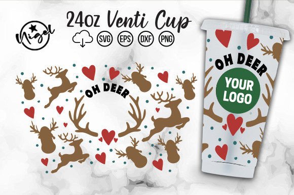 Oh Deer Christmas Cold Cup Wrap: Graphics & Crafts