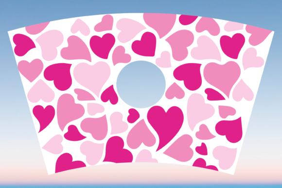 Pink Hearts 24oz Venti Cup Wrap SVG: Graphics & Print Templates
