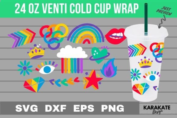 Pride Thing 24 Oz Venti Cup Wrap SVG: Graphics & Crafts
