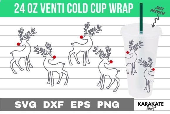 Reindeer Line 24 Oz Venti Cup Wrap SVG: Graphics & Crafts Review