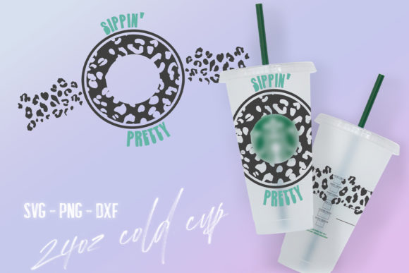 Sippin Pretty Cold Cup 24 Oz SVG Tumbler: Crafts & Brand Graphics