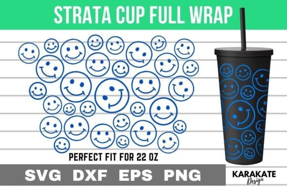 Smiley Face Strata Cup Wrap: Graphics for Crafts & Content