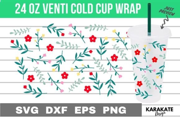 Spring Easter 24 Oz Venti Cup Wrap SVG: Graphics & Crafts