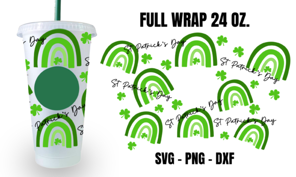 St Patricks Day Starbucks Cup Wrap SVG: Graphics & Crafts