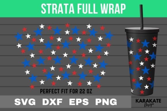 Star 22 Oz Strata Cup Wrap SVG: Graphics & Crafts