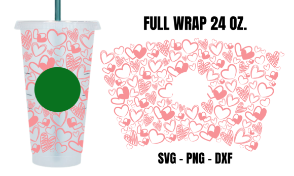 Sweet Hearts Starbucks Cup Wrap Svg