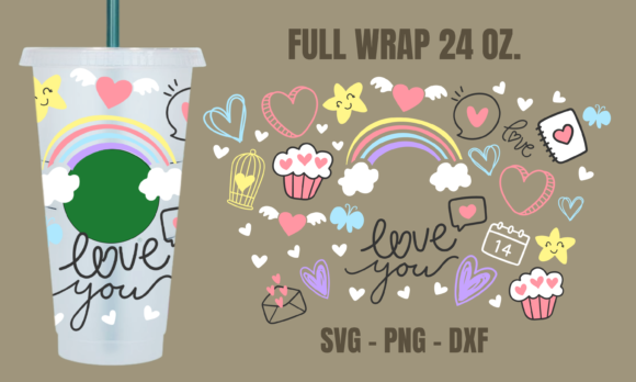 Valentine Doodle Cup Wrap SVG: Graphics & Crafts Review