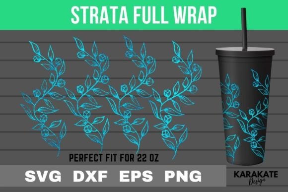 Vine Flower 22 Oz Cup Wrap SVG: Graphics & Crafts