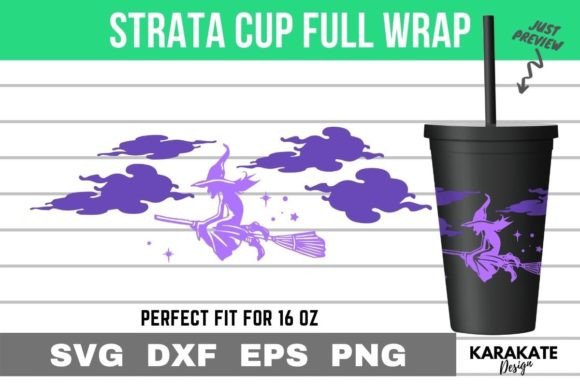Witch Riding Cup Wrap SVG Review for Graphics & Crafts